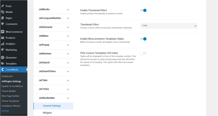 JetWooBuilder settings