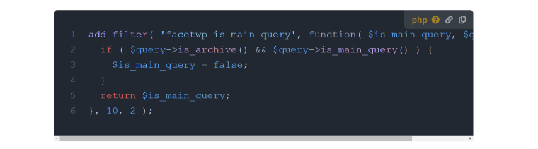 modifying function.php file for facetwp integration