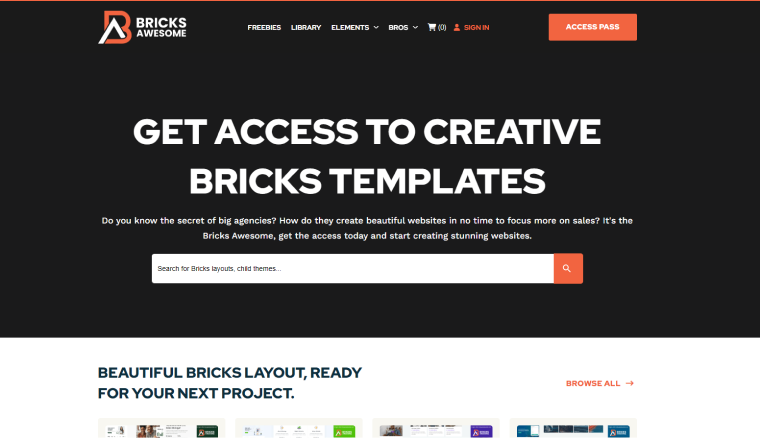 Bricks template WordPress