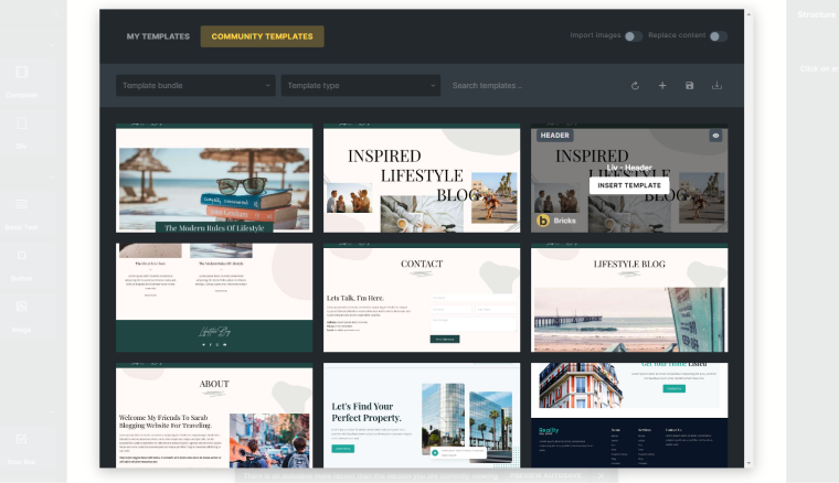 Bricks builder community templates