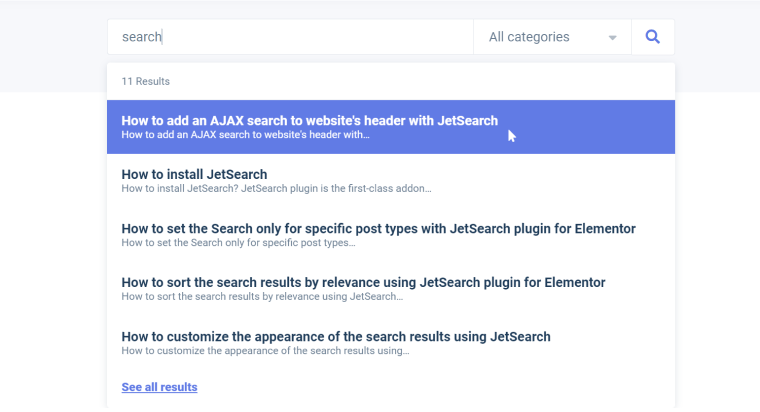 AJAX search plugin
