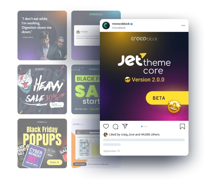 jetelements Instagram widget for elementor