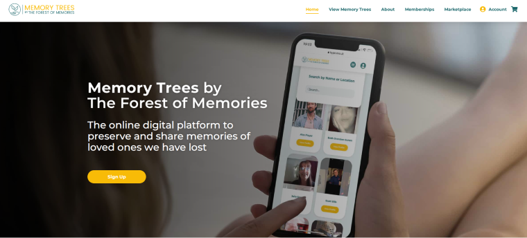 memory trees website built with crocoblock