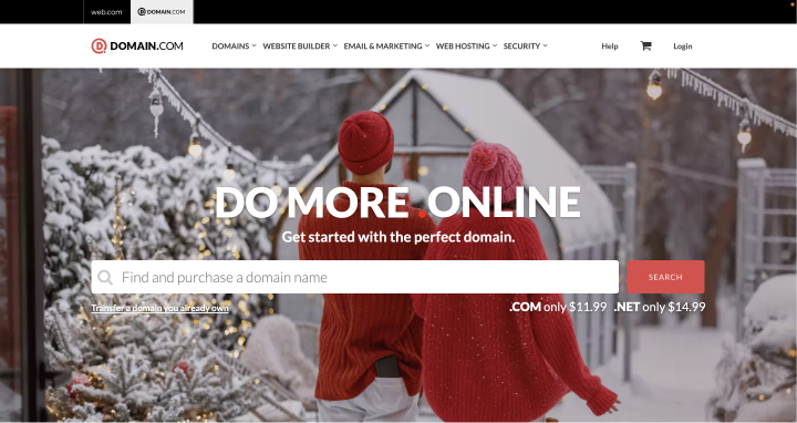  Domain.com homepage