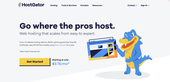 HostGator homepage