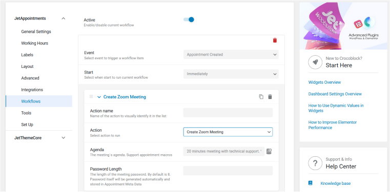 scheduling a Zoom meeting WordPress