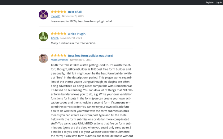 JetFormBuilder reviews