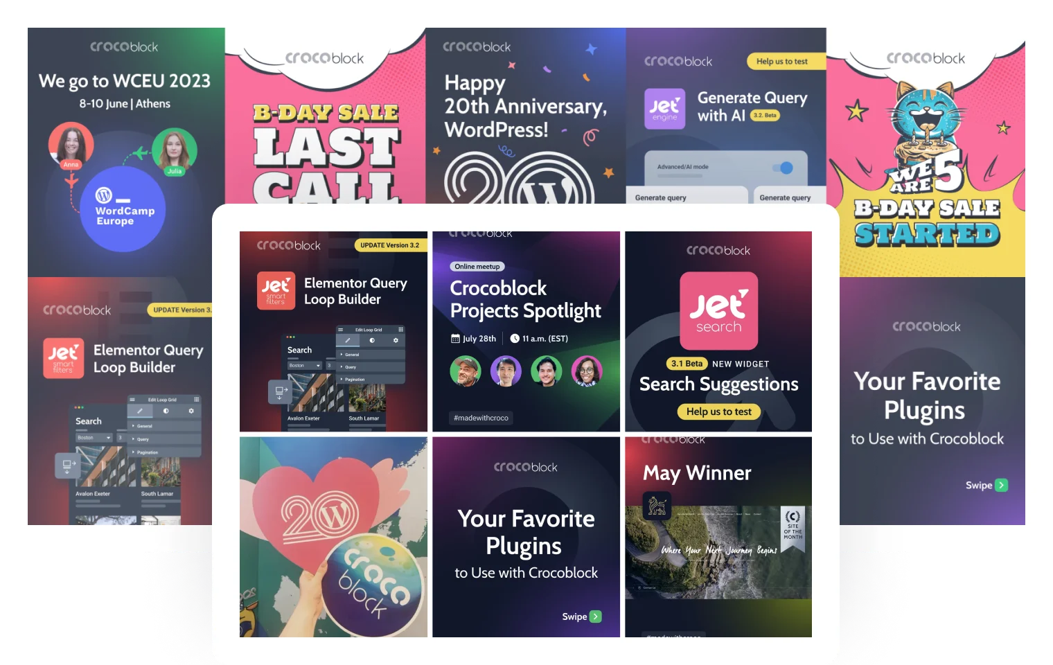 JetElements instagram widget layout options for Elementor