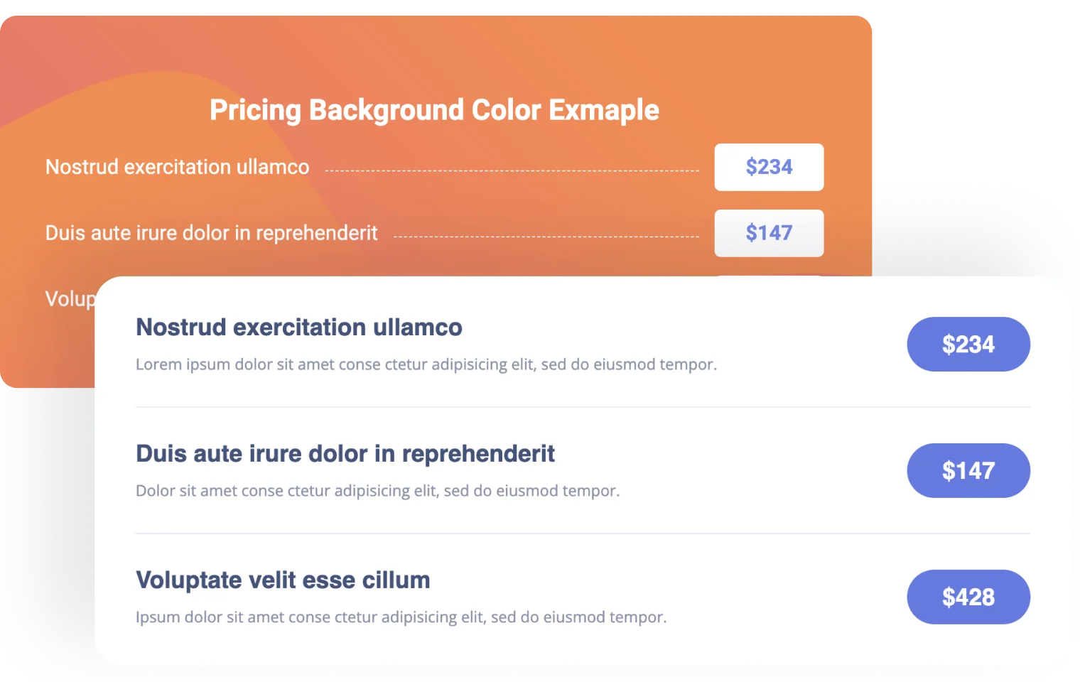 JetElements price list widget style options for Elementor