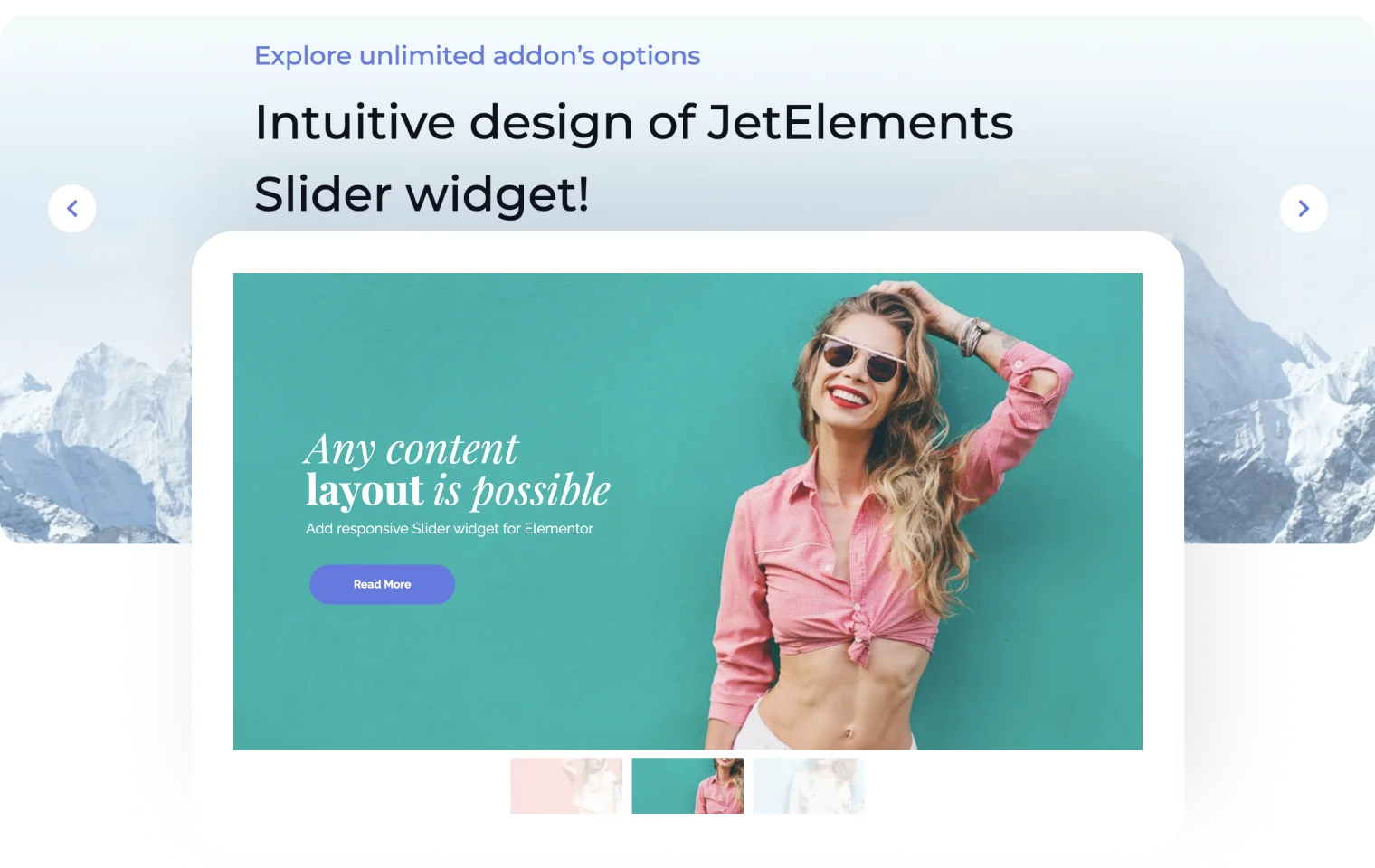 JetElements slider widget layout options for Elementor