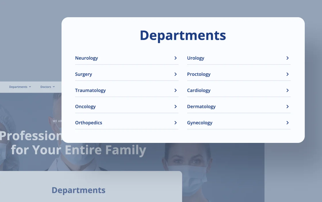 JetEngine listing grid widget for Medical Appointment template demo for Elementor