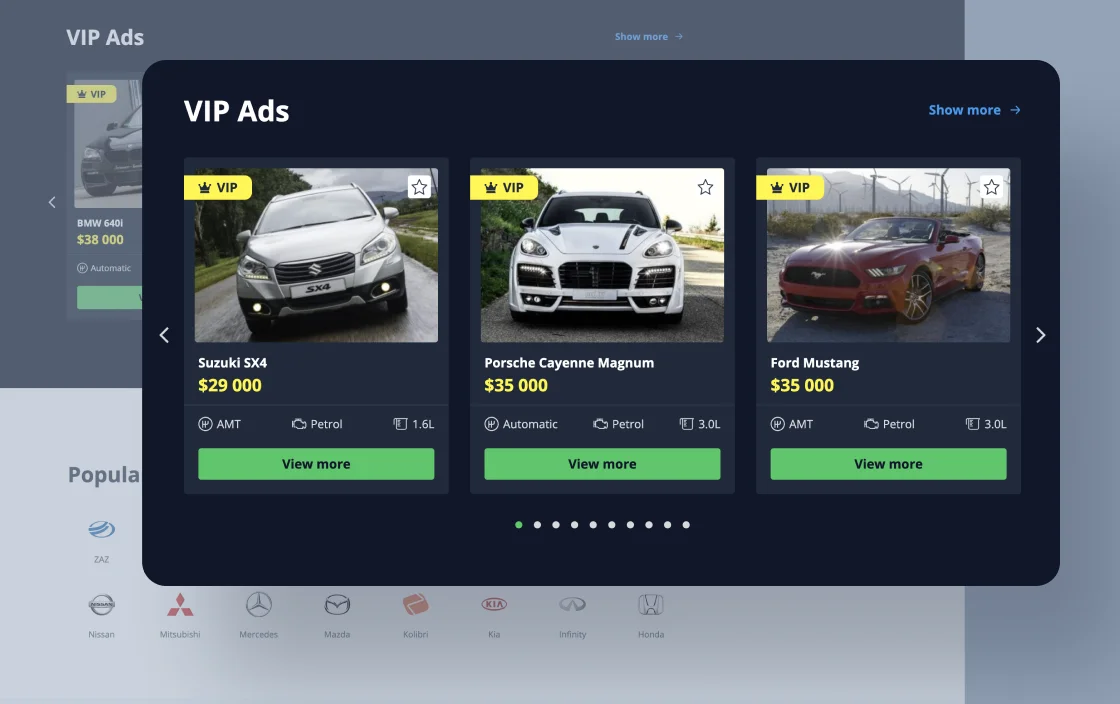 JetEngine listing grid widget for Car Dealer template demo for Gutenberg