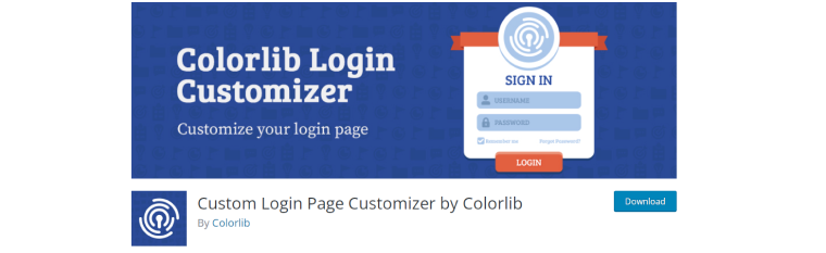 colorlib login customizer plugin