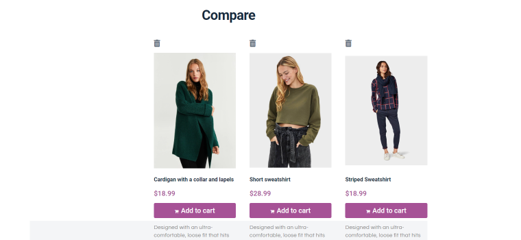 compare products page