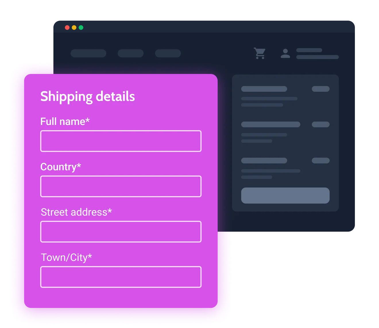 checkout shipping form