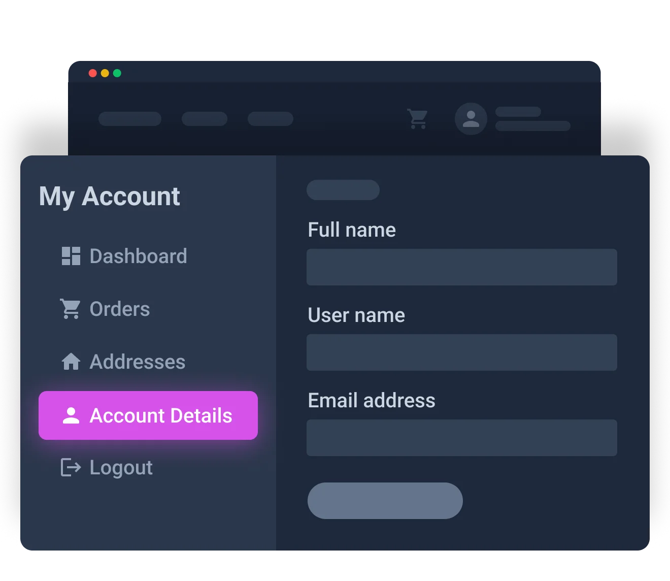 account details widget