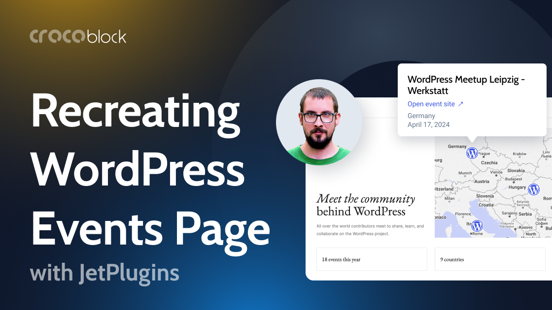 Recreating WordPress Events Page with Crocoblock Plugins