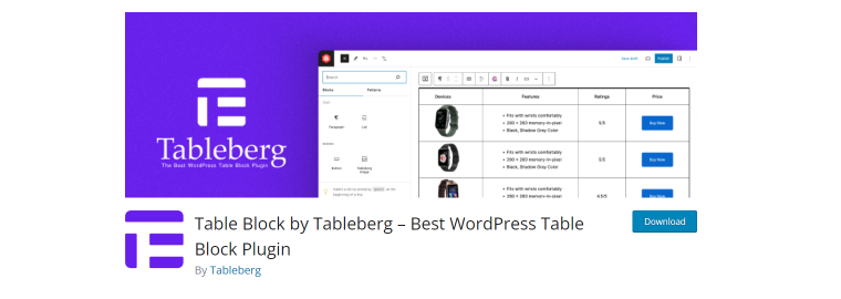 table block plugin by tableberg