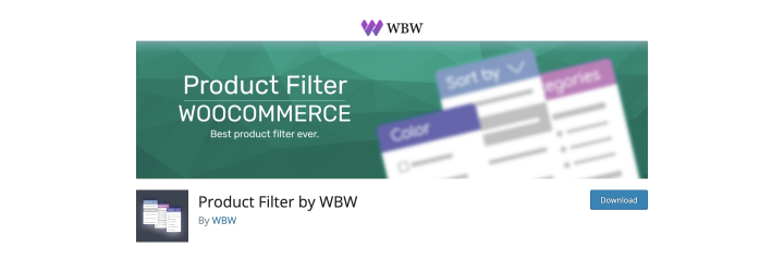 Product filter by WBW plugin homepage
