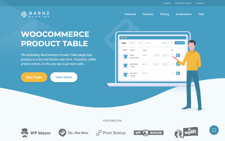 WooCommerce Product Table plugin homepage