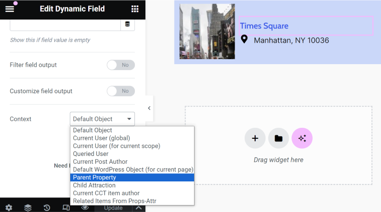 WordPress dynamic context Crocoblock