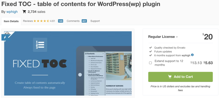 fixed toc wordpress plugin