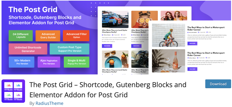 the post grid plugin on wordpress.org