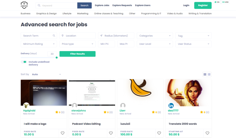 jobster demo preview