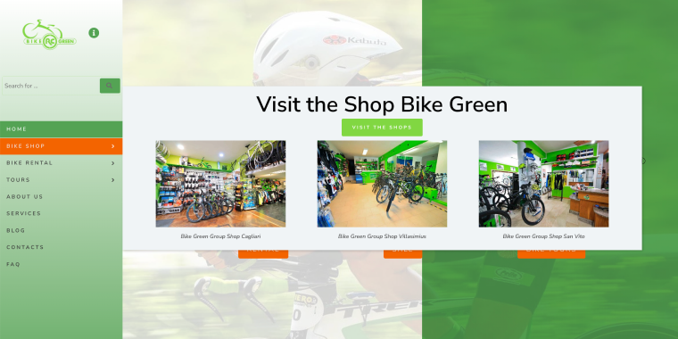 bike green website homepage