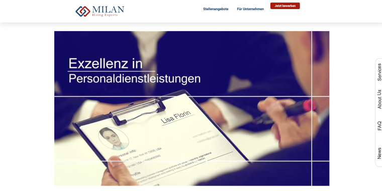 milan experts website homepage