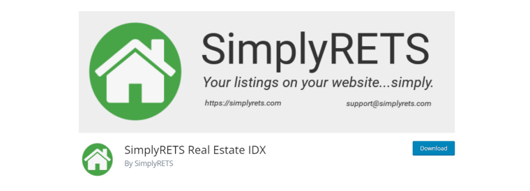 SimplyRETS Real Estate wordpress org page