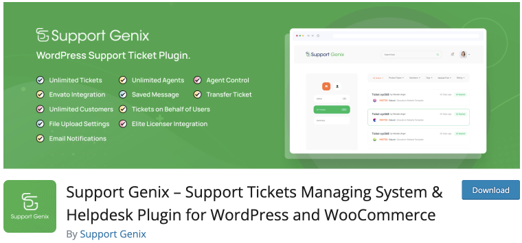 support genix helpdesk plugin
