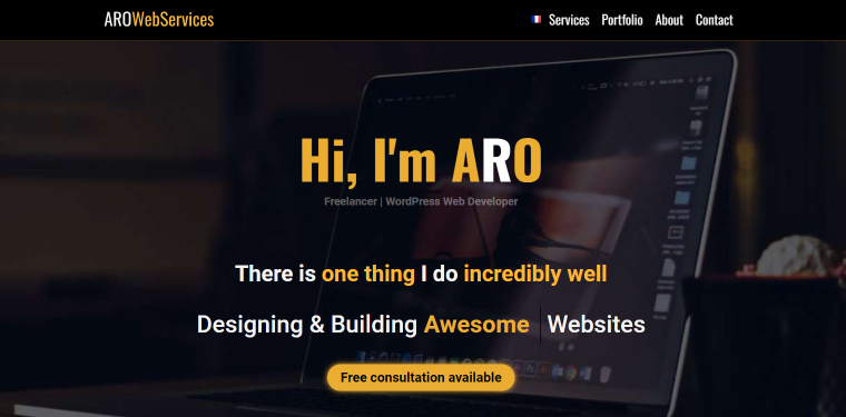 ARO website homepage