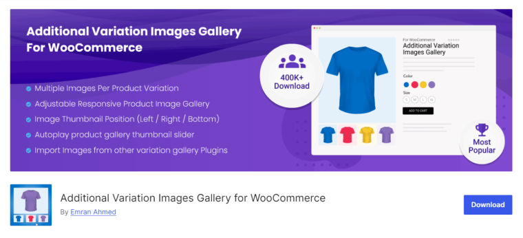 Additional Variation Images Gallery for WooCommerce on wordpress.org