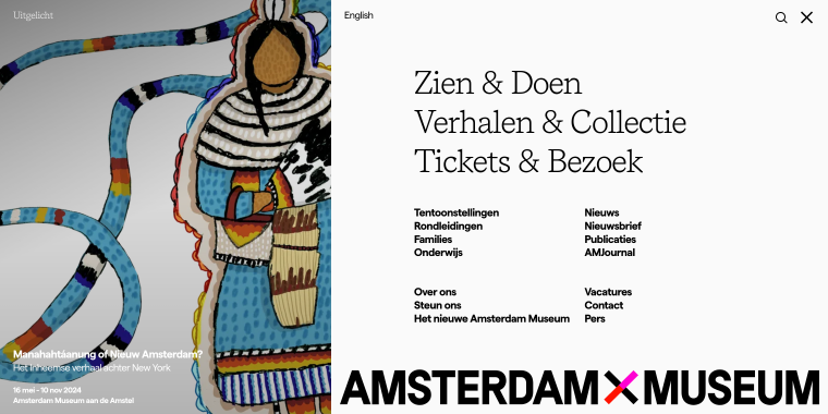 amsterdam museum website mega menu