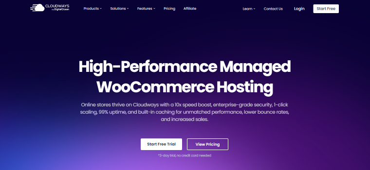 cloudways woocommerce hosting homepage