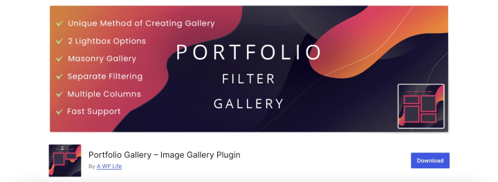 portfolio filter gallery plugin on wordpress.org