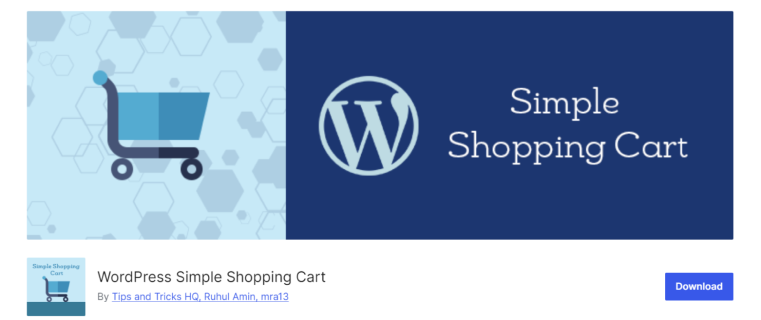 WordPress Simple Shopping cart wordpress.org page