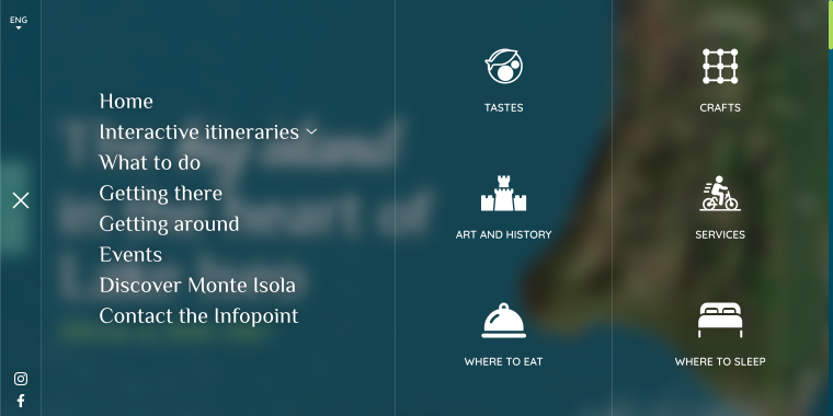 monte isola website mega menu