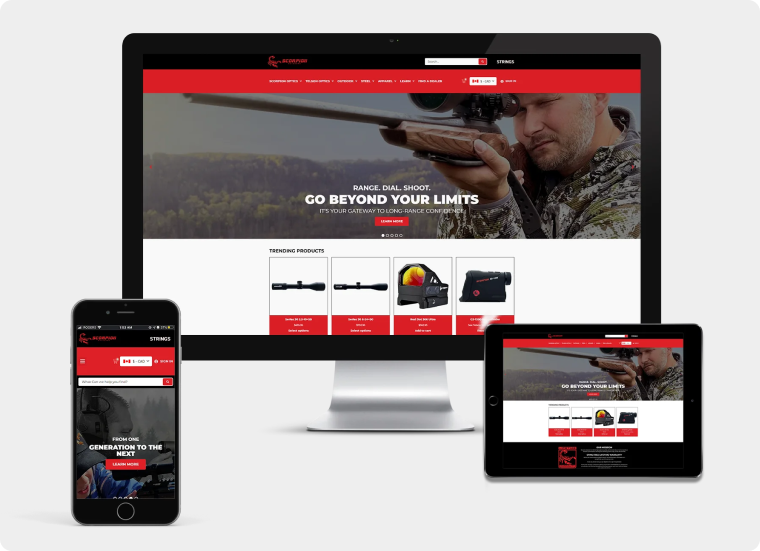 scorpion outdoors mobile and desktop layouts