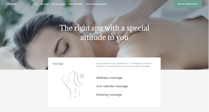 accordion example on the spa website