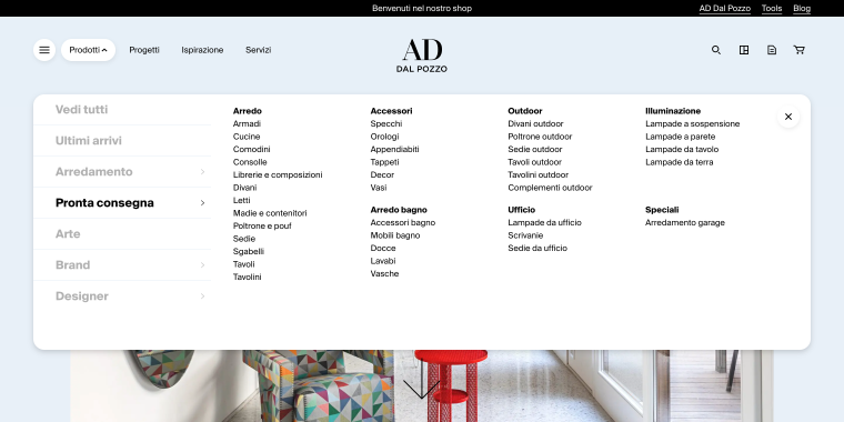 ad dal pozzo website homepage