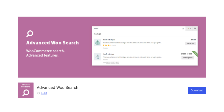 Advanced Woo Search wordpress.org page