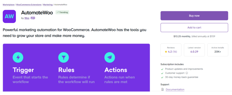 AutomateWoo plugin page