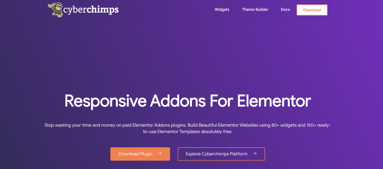responsive addons for elementor by cyberchimps homepage