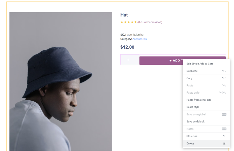 delete Add to cart Woo