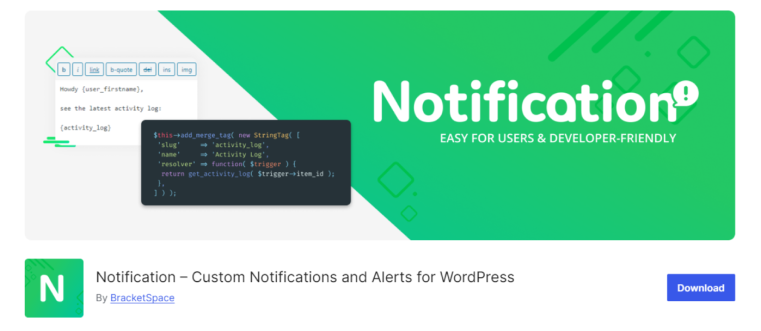 Notification plugin wordpress.org page