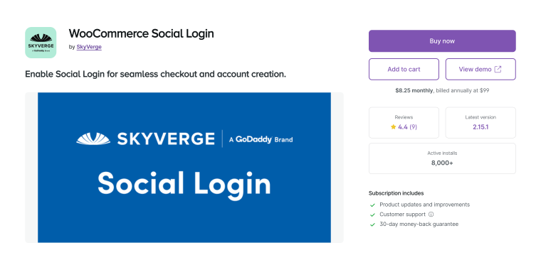 social login plugin download page