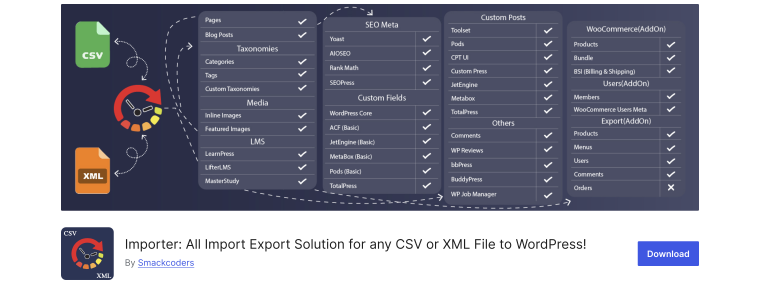 wp ultimate csv importer plugin by smackcoders