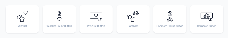 Compare and wishlist widgets